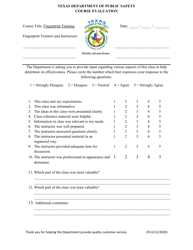 Document preview: Form CR-10 Fingerprint Training Course Evaluation - Texas