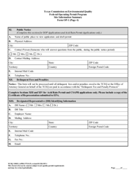 Form TCEQ-10002 (OP-1) Site Information Summary - Texas, Page 15