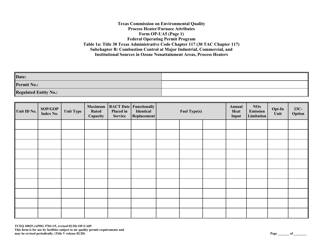 Form TCEQ-10025 (OP-UA05) Process Heater/Furnace Attributes - Texas, Page 19