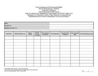 Form TCEQ-10025 (OP-UA05) Process Heater/Furnace Attributes - Texas, Page 20
