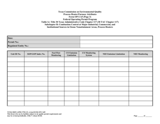 Form TCEQ-10025 (OP-UA05) Process Heater/Furnace Attributes - Texas, Page 21
