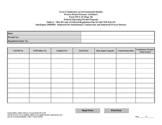 Form TCEQ-10025 (OP-UA05) Process Heater/Furnace Attributes - Texas, Page 28