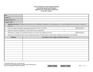 Form TCEQ-10059 (OP-2) Application for Permit Revision/Renewal - Texas, Page 10