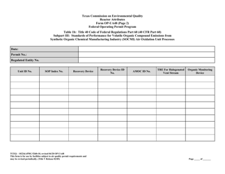 Form TCEQ-10224 (OP-UA48) Air Oxidation Unit Process Attributes - Texas, Page 10