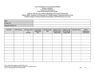 Form TCEQ-10224 (OP-UA48) Air Oxidation Unit Process Attributes - Texas, Page 11