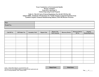 Form TCEQ-10224 (OP-UA48) Air Oxidation Unit Process Attributes - Texas, Page 13
