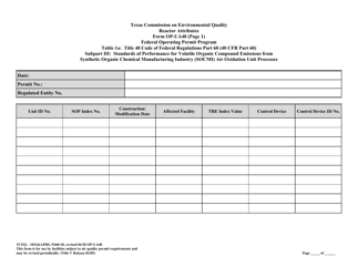 Form TCEQ-10224 (OP-UA48) Air Oxidation Unit Process Attributes - Texas, Page 9