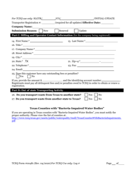 Form 00481 Municipal Sludge Transporter Registration/Renewal/Update - Texas, Page 2