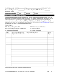 Form 00481 Municipal Sludge Transporter Registration/Renewal/Update - Texas, Page 3