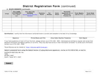 Form TCEQ-0179 District Registration Form - Texas, Page 2