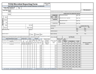 Document preview: Form 10525 Tceq Microbial Reporting Form - Texas