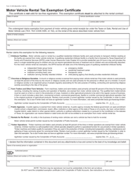 Form 14-305 Motor Vehicle Rental Tax Verification Certificate - Texas, Page 2