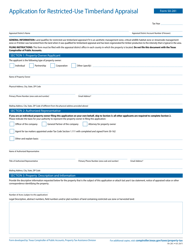 Form 50-281 Application for Restricted-Use Timberland Appraisal - Texas