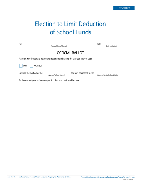 Form 50-872  Printable Pdf