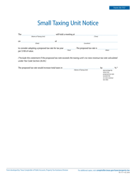 Document preview: Form 50-757 Small Taxing Unit Notice - Texas