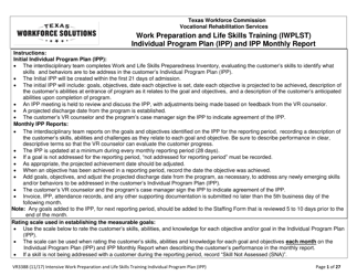 Form VR3388 Work Preparation and Life Skills Training (Iwplst) Individual Program Plan (Ipp) and Ipp Monthly Report - Texas