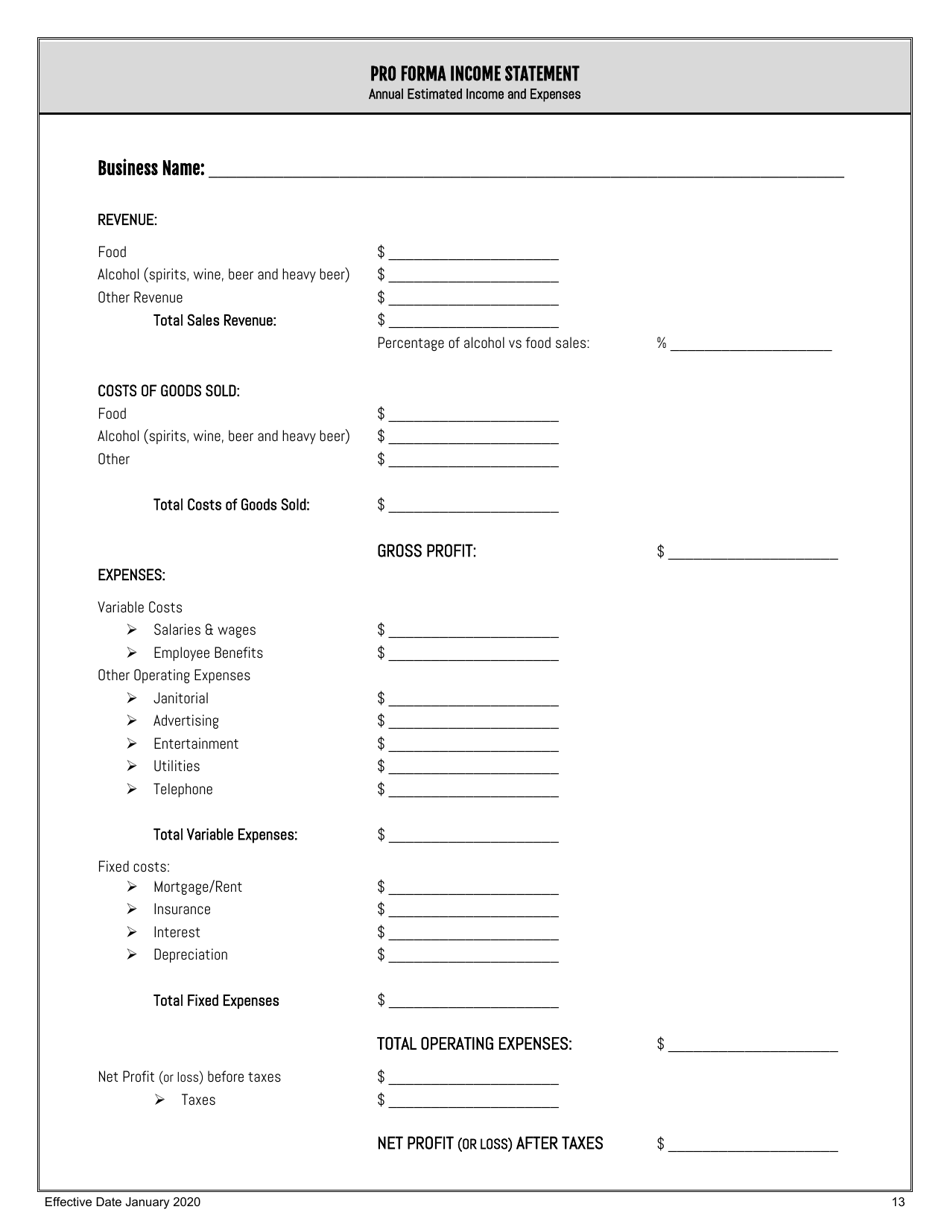 Restaurant on-Premise Retail License Application - Utah, Page 13