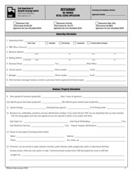 Restaurant on-Premise Retail License Application - Utah, Page 2