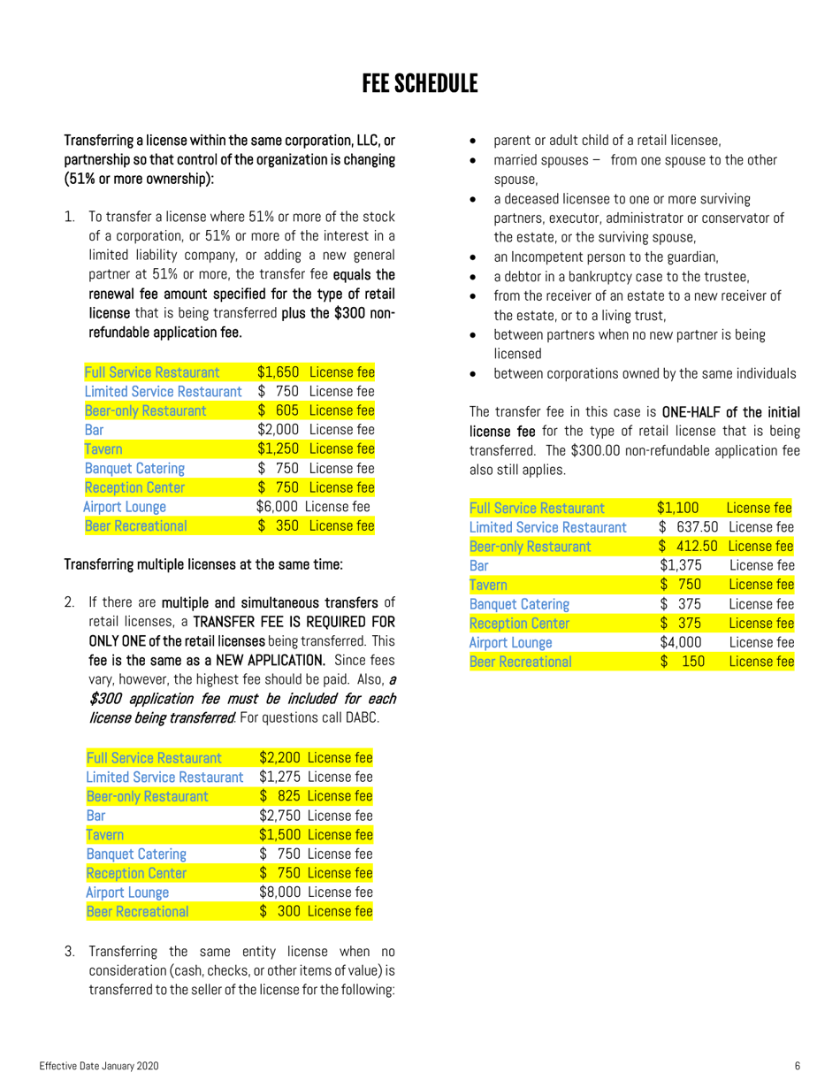 Dabc Retail License Transfer of 51% or More Ownership of an Existing Entity - Utah, Page 6