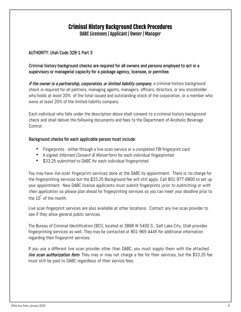 Dabc Retail License Transfer of 51% or More Ownership of an Existing Entity - Utah, Page 8