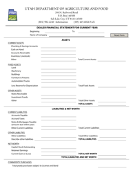 Application for Livestock Auction Market License - Utah, Page 2