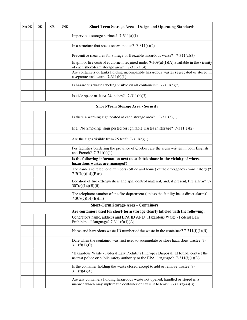 Full Cei Checklist - Sqg Hazardous Waste Generators - Vermont, Page 8
