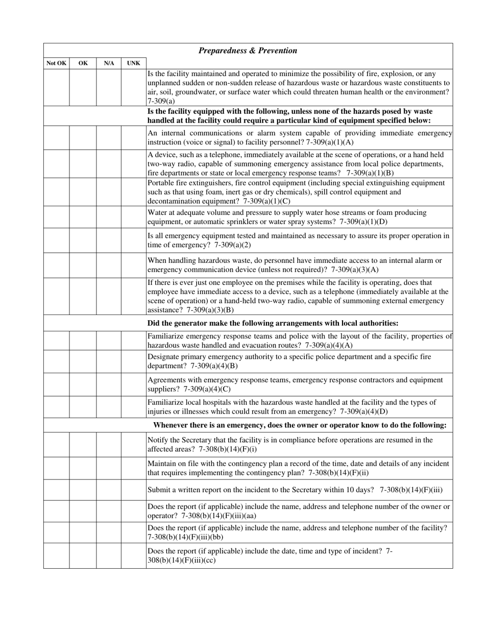 Vermont Full Cei Checklist - Lqg Hazardous Waste Generators - Fill Out 