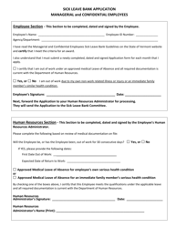 Sick Leave Bank Application - Managerial and Confidential Employees - Vermont, Page 3
