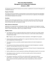 Document preview: Sick Leave Bank Application - Managerial and Confidential Employees - Vermont