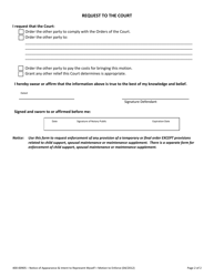Form 400-00905 Notice of Appearance and Intent to Represent Myself; Motion to Enforce - Vermont, Page 2