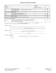 Form 250-F123 Verification Testing Worksheet - Virginia, Page 2