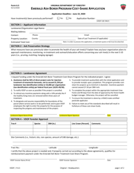 Document preview: Form 6.5 Emerald Ash Borer Program Cost-Share Application - Virginia