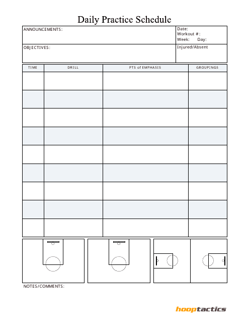 Basketball Practice Plan Template Free - Printable Word Searches