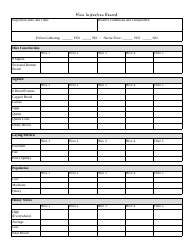 Hive Inspection Record Form