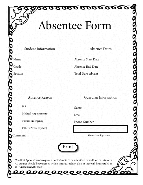 Absentee Form Download Pdf
