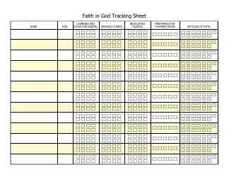 Document preview: Faith in God Tracking Sheet