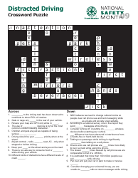 &quot;Distracted Driving Crossword Puzzle Template With Answers - National Safety Council&quot;