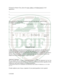 Service Falconry Permit Application - Virginia, Page 2