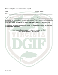 Application to Import and Possess Certain Non-native (Exotic) Wildlife in Virginia - Virginia, Page 2