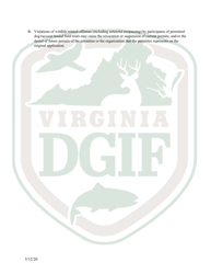 Application for Raccoon Hound Field Trial Permit - Virginia, Page 5