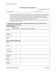 Form 032-05-0075-01-ENG Participant Assessment - Virginia
