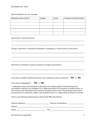 Form 032-05-0073-01-ENG Participant Physical Examination Adult Day Care Center - Virginia, Page 2