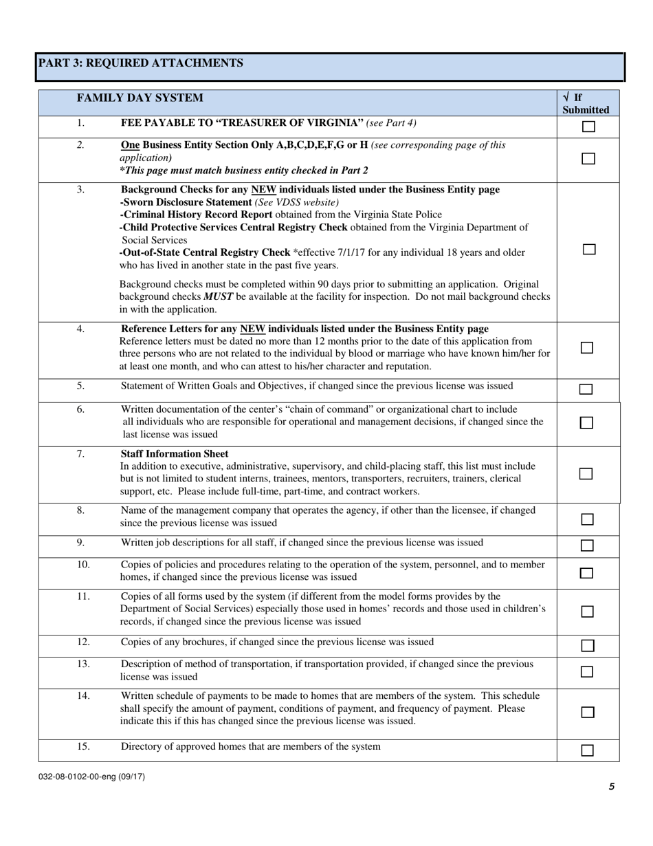 Form 032-08-0102-00-ENG Renewal Application for a License to Operate a Family Day System (Fds) - Virginia, Page 5