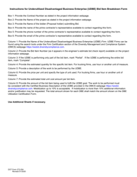 DOT Form 272-054 Underutilized Disadvantaged Business Enterprise (Udbe) Bid Item Breakdown Form - Washington, Page 2
