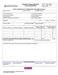 Document preview: DCYF Form 06-160 Adoption Support Monthly Counseling Billing - Washington