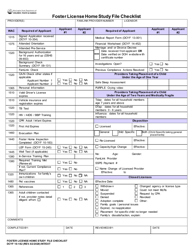 Document preview: DCYF Form 10-182 Foster License Home Study File Checklist - Washington