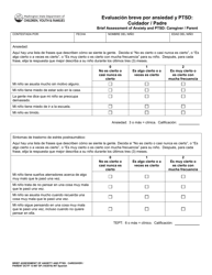 Document preview: DCYF Formulario 13-907 Evaluacion Breve Por Ansiedad Y PTSD: Cuidador / Padre - Washington (Spanish)