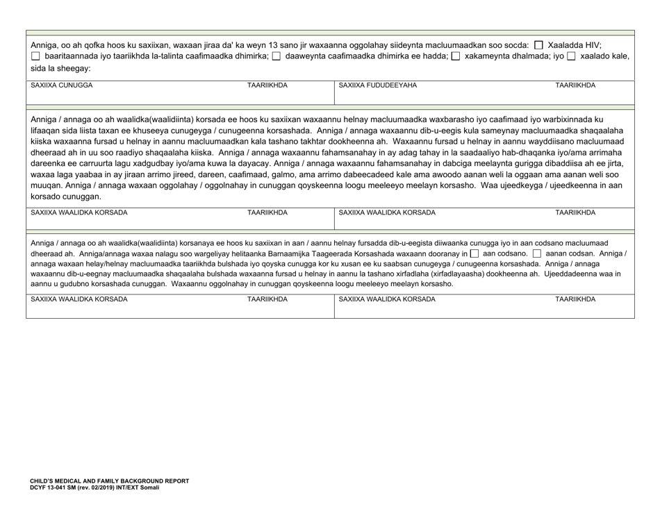 DCYF Form 13-041 Childs Medical and Family Background Report - Washington (Somali), Page 8