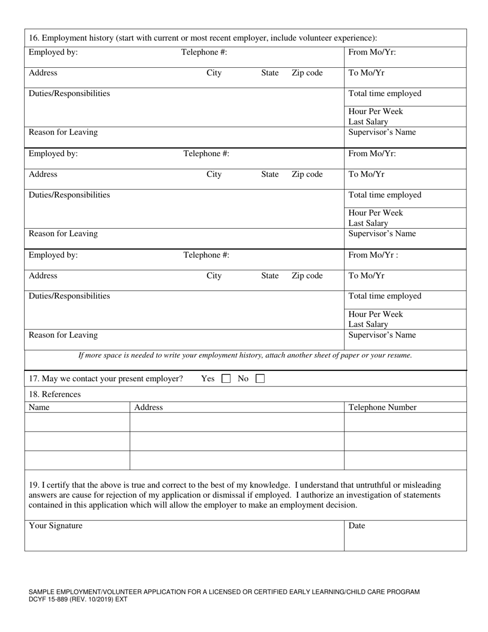 DCYF Form 15-889 - Fill Out, Sign Online and Download Printable PDF ...