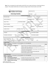 Document preview: DCYF Form 15-875 School Age Checklist - Washington